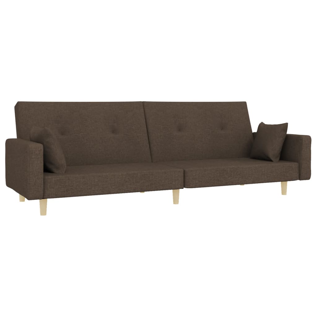 Canapea extensibilă cu 2 locuri, 2 perne, gri taupe, textil