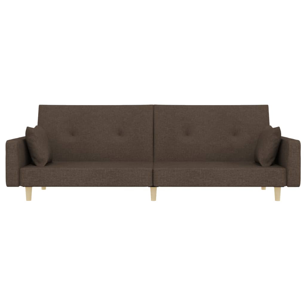 Canapea extensibilă cu 2 locuri, 2 perne, gri taupe, textil