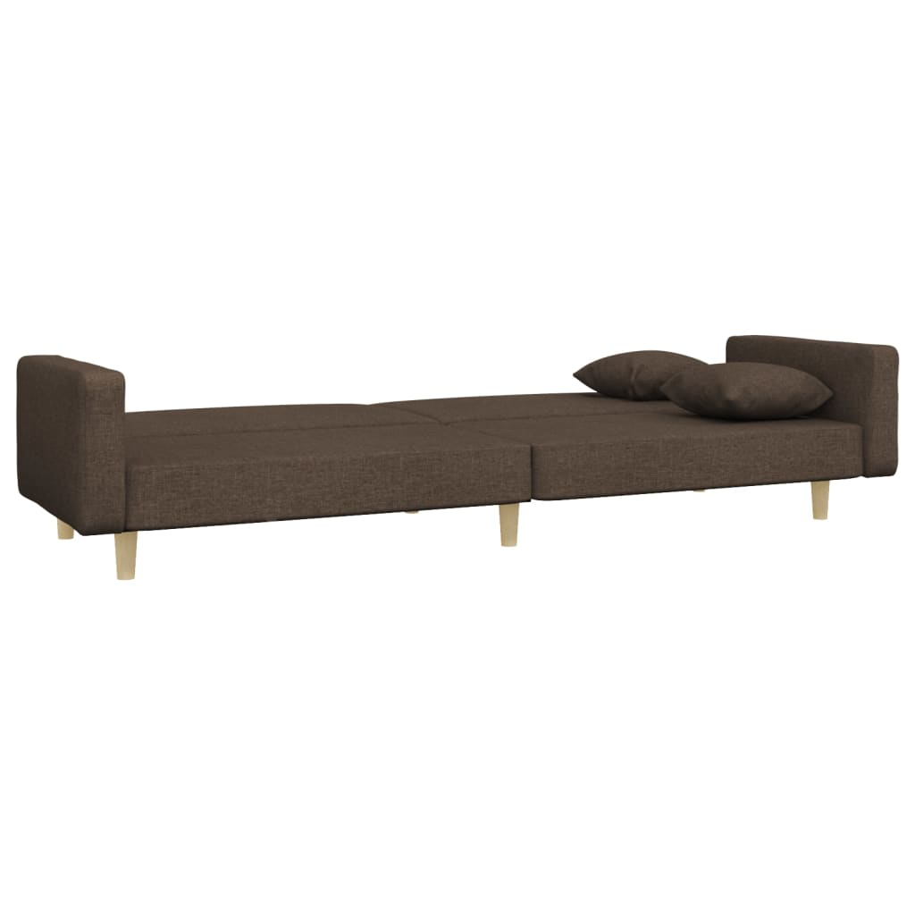 Canapea extensibilă cu 2 locuri, 2 perne, gri taupe, textil