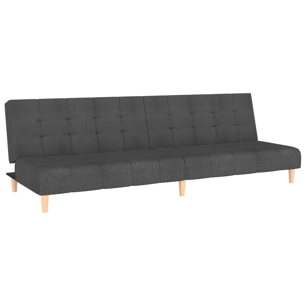 Canapea extensibilă cu 2 locuri, gri închis, textil
