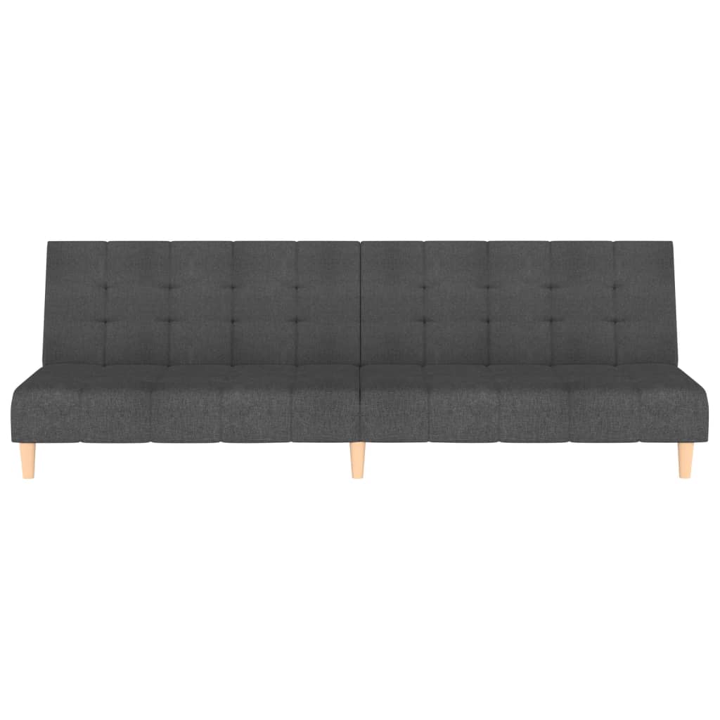 Canapea extensibilă cu 2 locuri, gri închis, textil