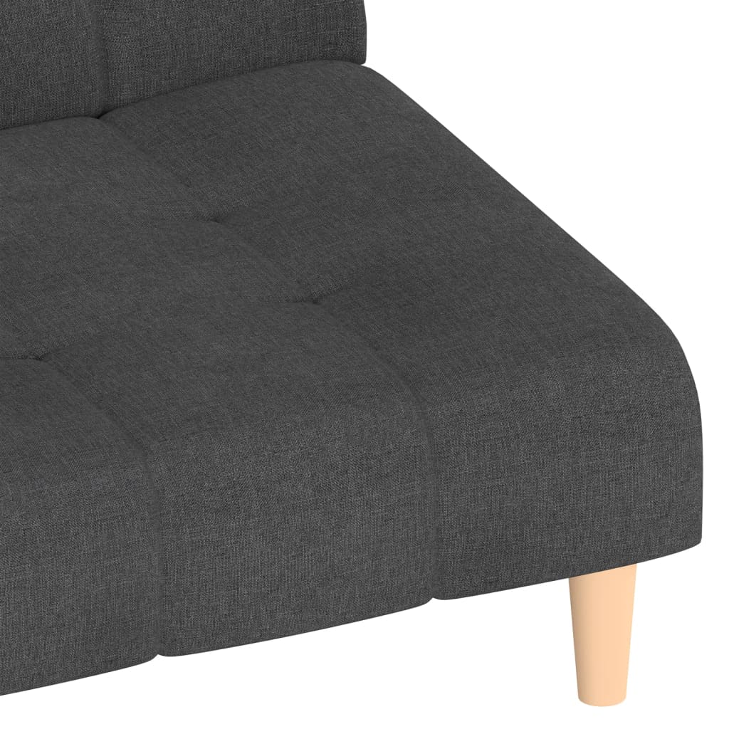 Canapea extensibilă cu 2 locuri, gri închis, textil