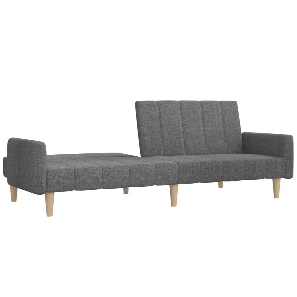 Canapea extensibilă cu 2 locuri, gri deschis, țesătură