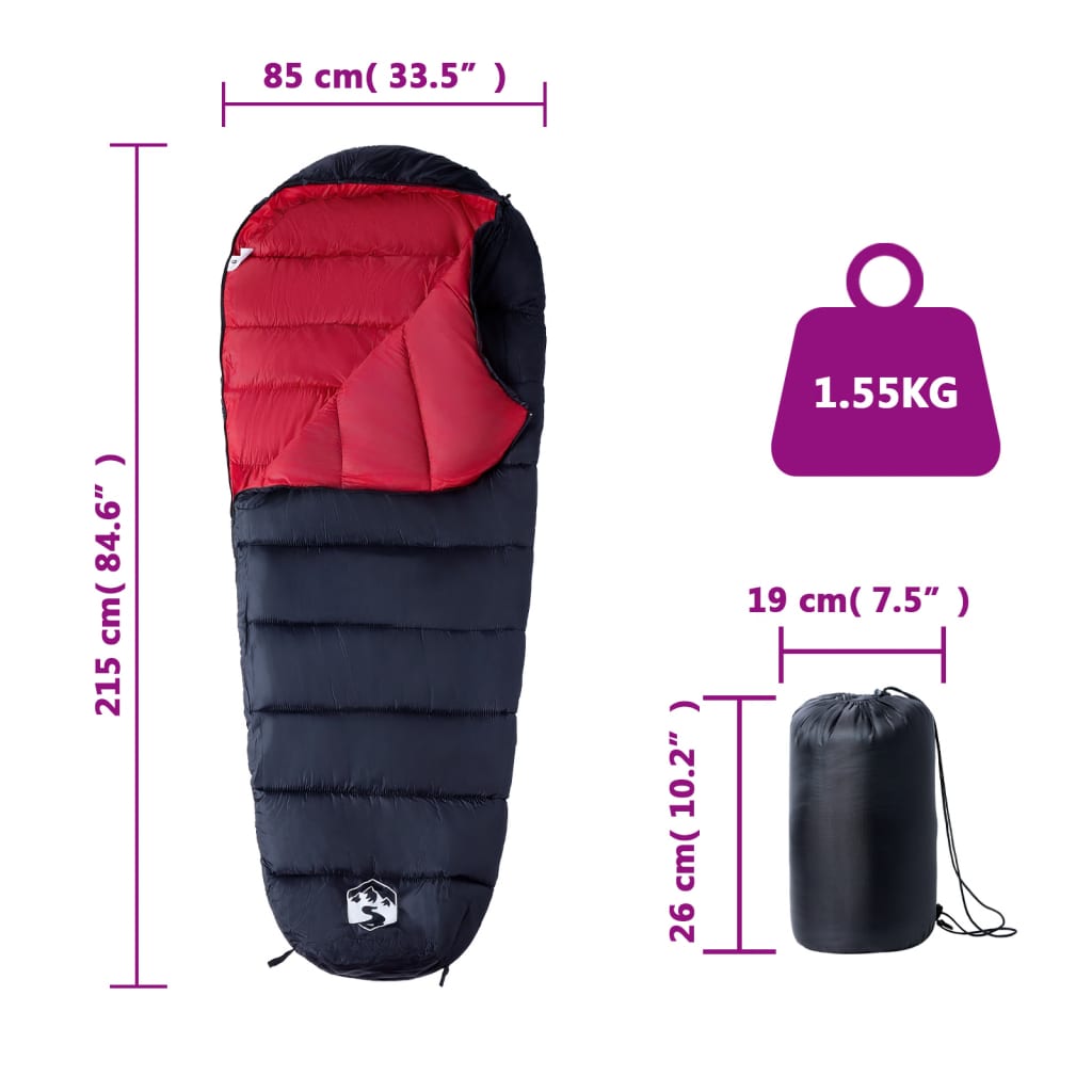 Sac de dormit tip mumie pentru adulți de camping, 3 anotimpuri