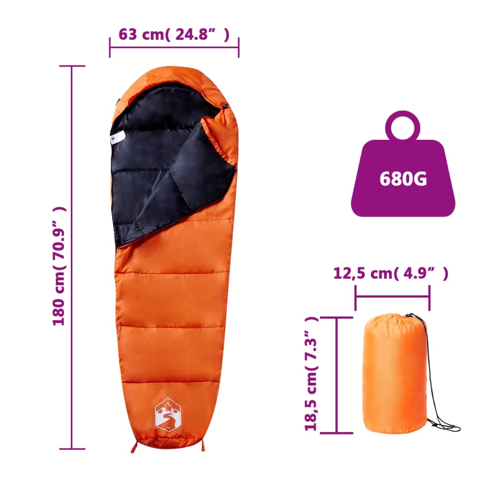 Sac de dormit tip mumie pentru adulți de camping, 3 anotimpuri