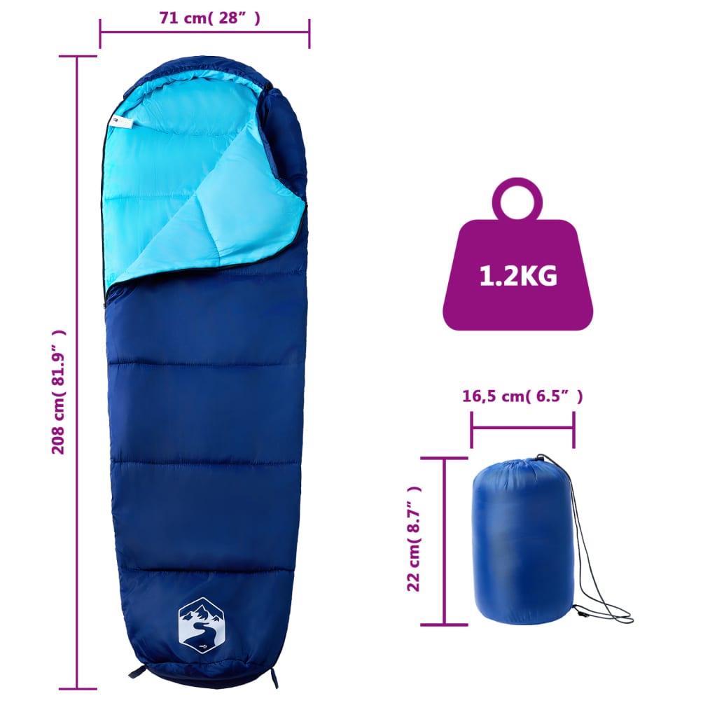 Sac de dormit tip mumie pentru adulți de camping, 3 anotimpuri