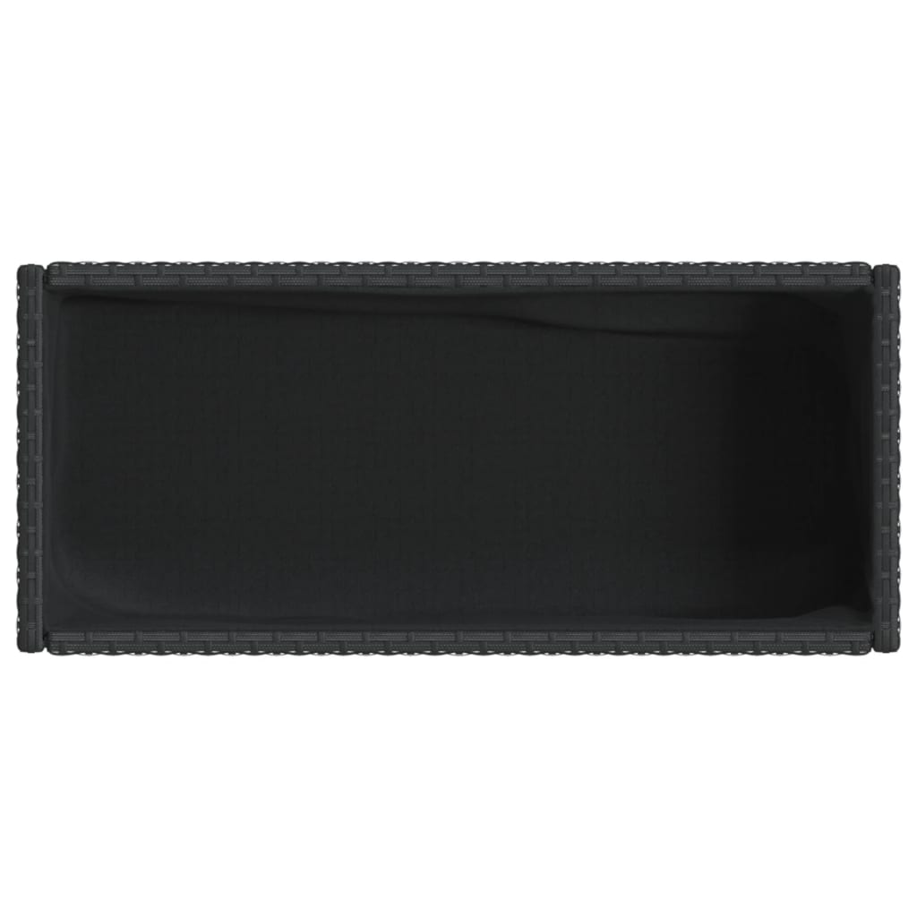 Jardinieră de grădină cu raft, negru, poliratan