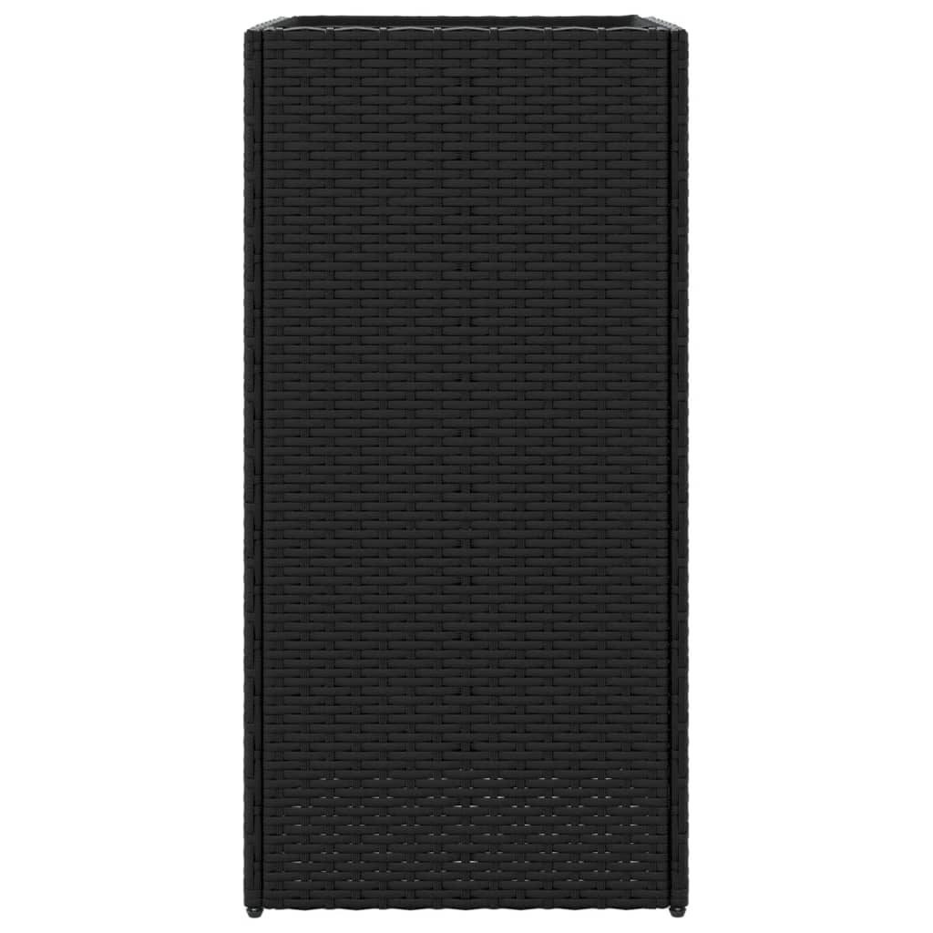 Jardinieră de grădină, negru, 40x40x80 cm, poliratan