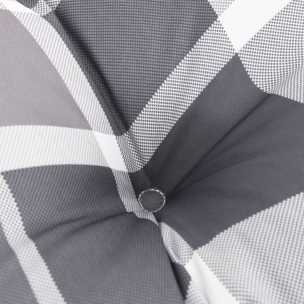 Perne scaun cu spătar mic, 2 buc., gri carouri, textil oxford
