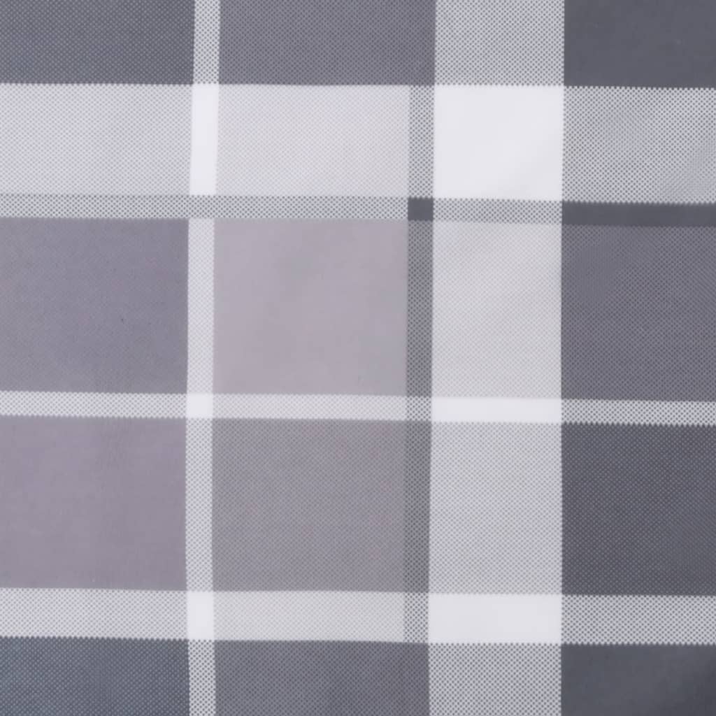 Perne scaun cu spătar mic, 2 buc., gri carouri, textil oxford