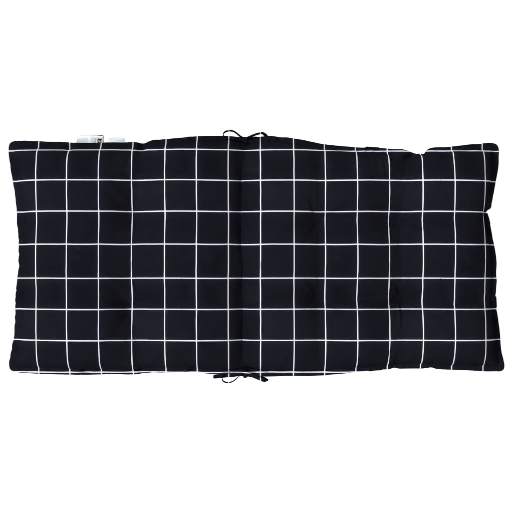 Perne scaun cu spătar mic, 2 buc., negru carouri, textil oxford