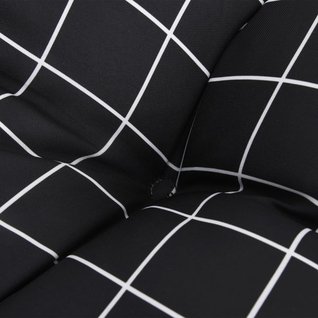 Perne scaun cu spătar mic, 4 buc., negru carouri, textil oxford