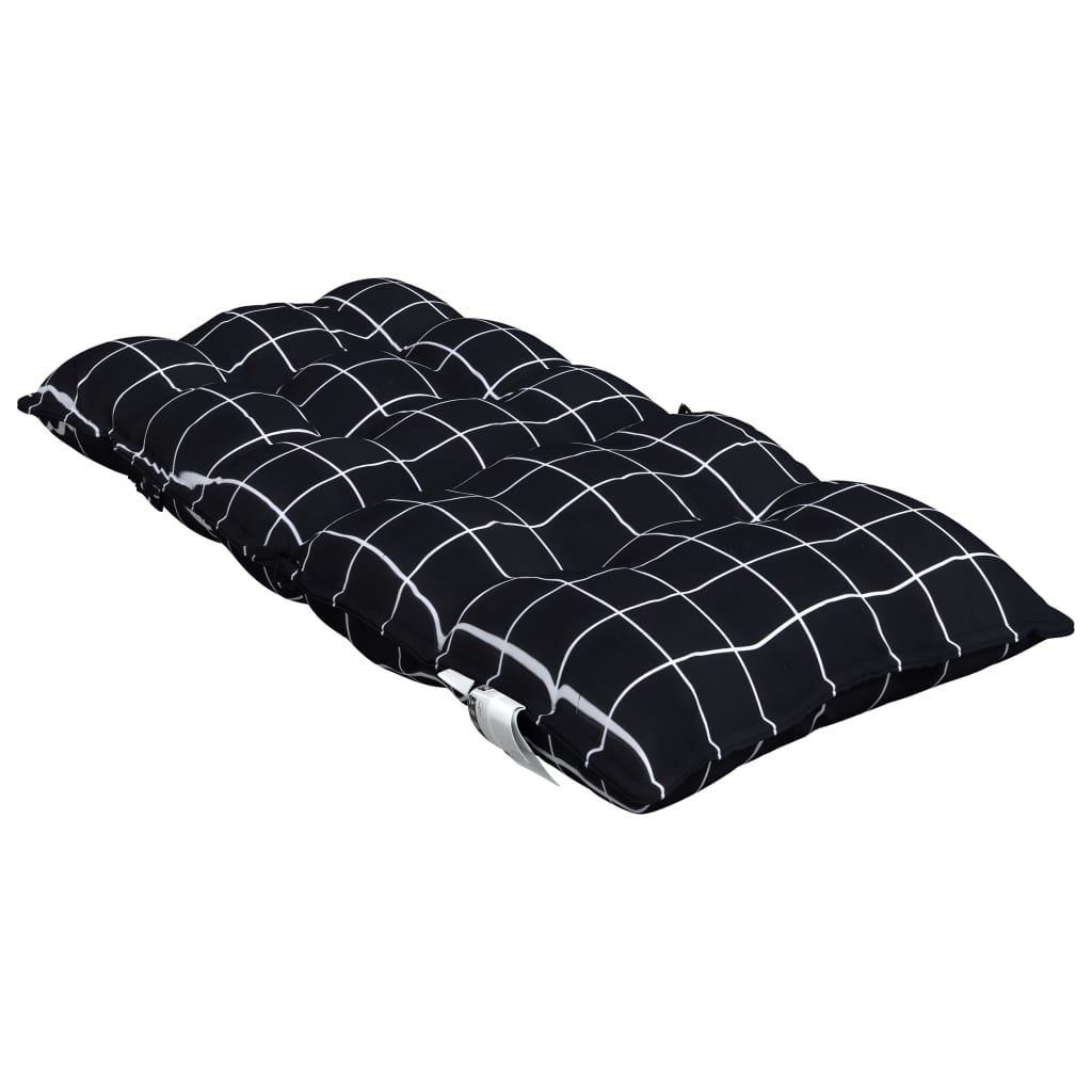 Perne scaun cu spătar mic, 6 buc., negru carouri, textil oxford