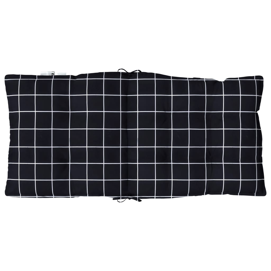 Perne scaun cu spătar mic, 6 buc., negru carouri, textil oxford
