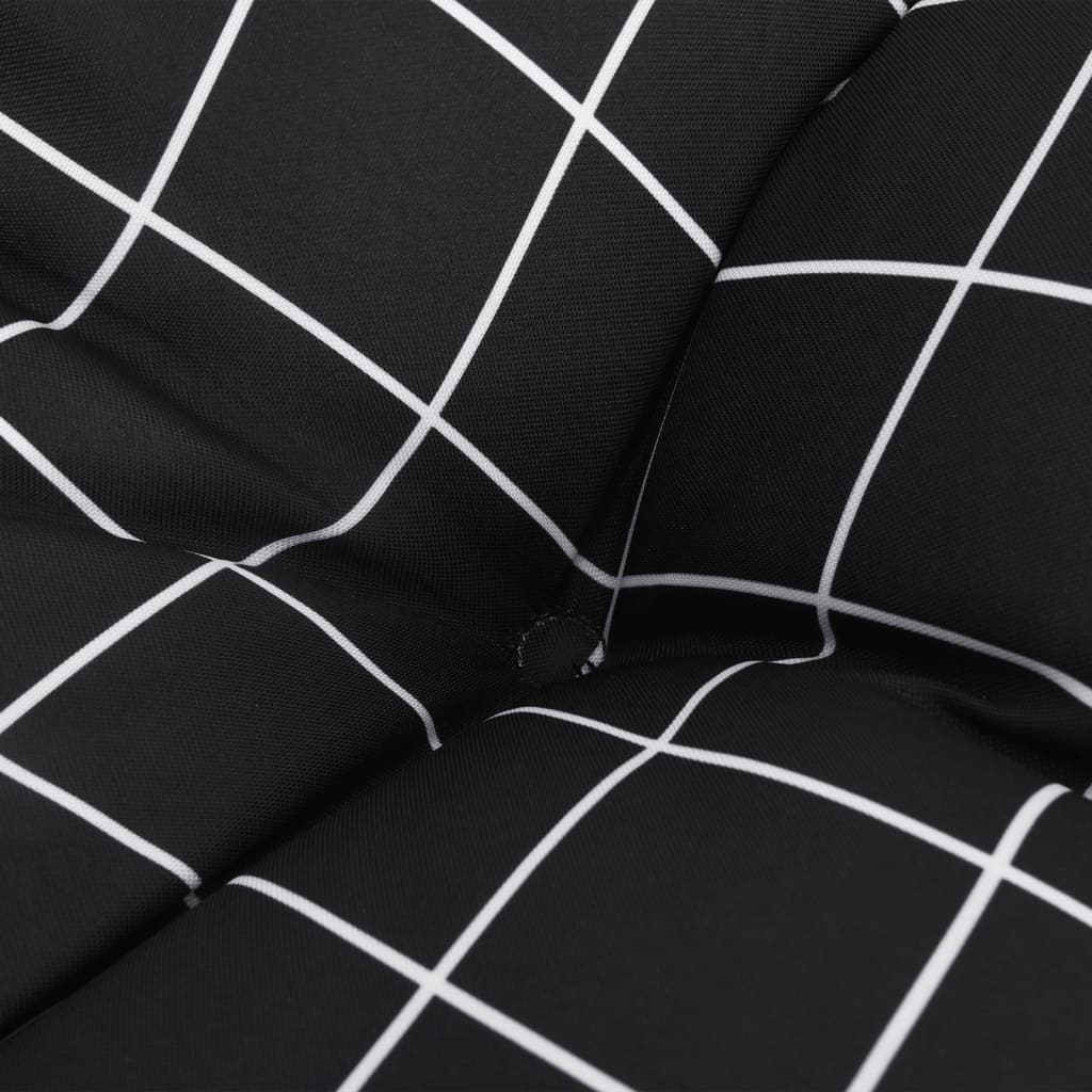Perne scaun cu spătar mic, 6 buc., negru carouri, textil oxford