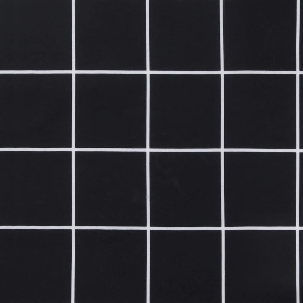 Perne scaun cu spătar mic, 6 buc., negru carouri, textil oxford