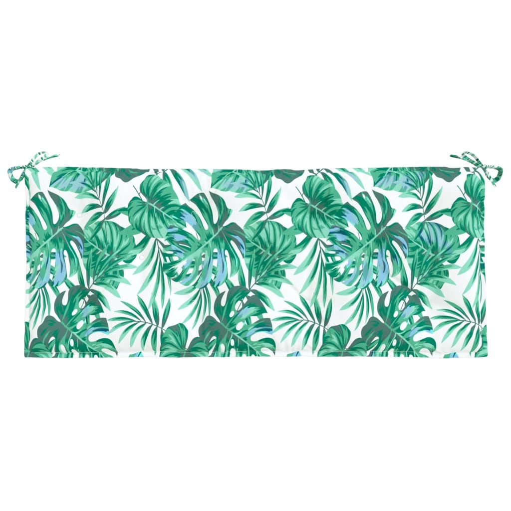 Pernă bancă de grădină model frunze, 120x50x7 cm, textil oxford