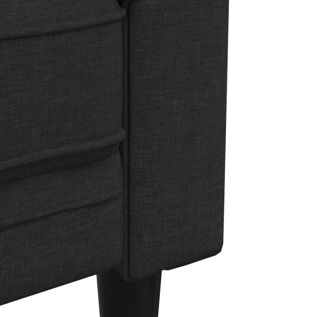 Fotoliu Chesterfield, negru, material textil