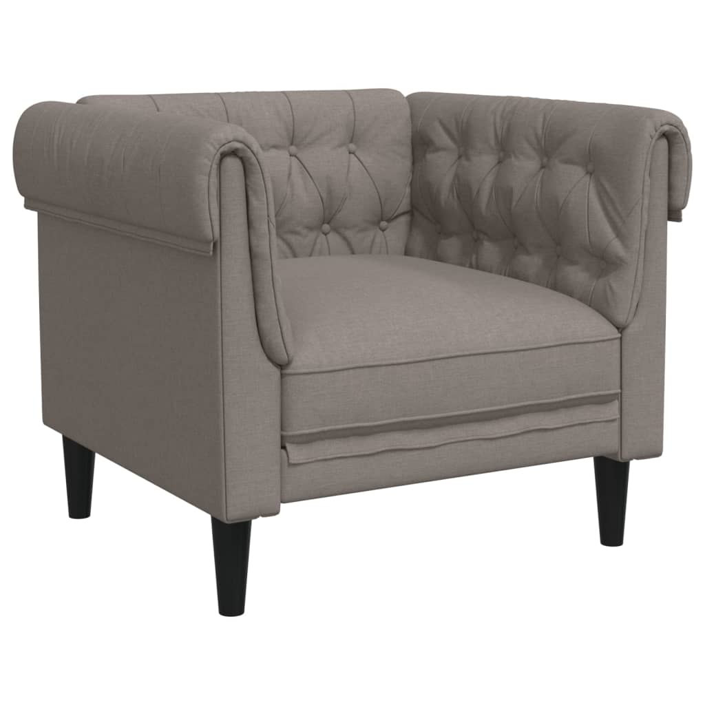 Fotoliu Chesterfield, gri taupe, material textil