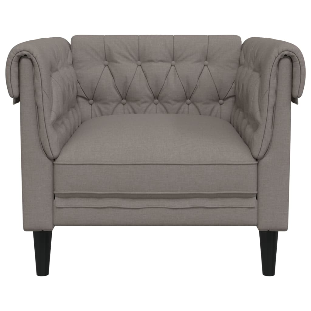 Fotoliu Chesterfield, gri taupe, material textil