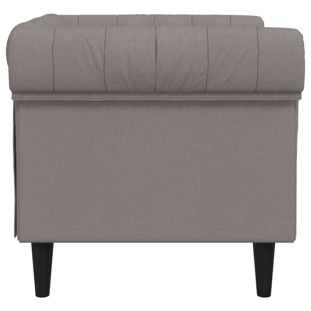 Fotoliu Chesterfield, gri taupe, material textil