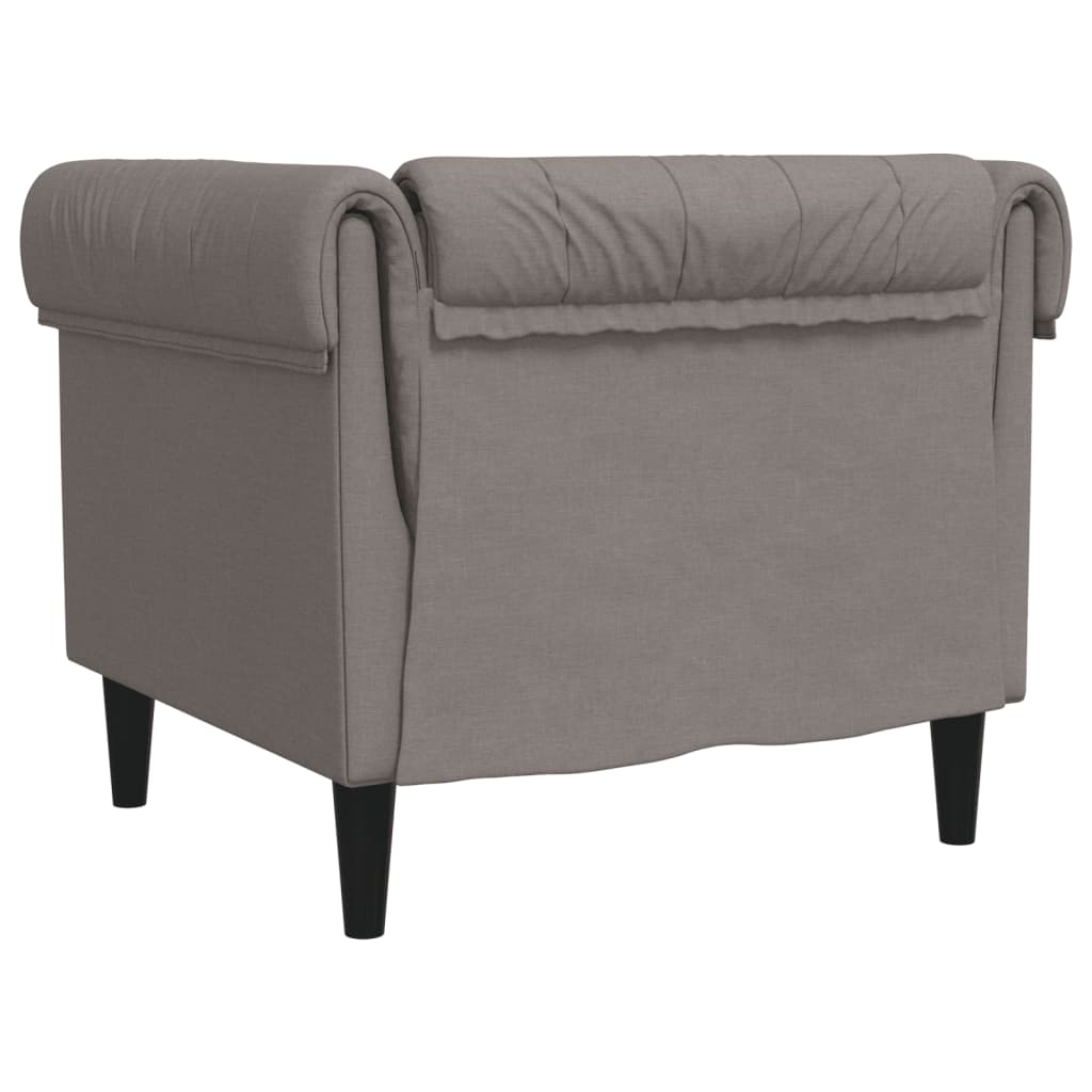 Fotoliu Chesterfield, gri taupe, material textil