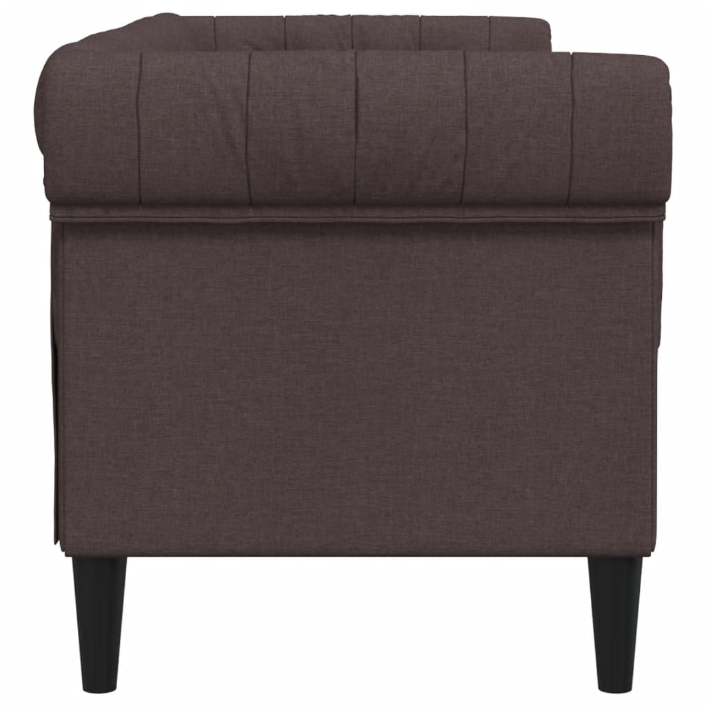 Canapea Chesterfield cu 2 locuri, maro închis, material textil