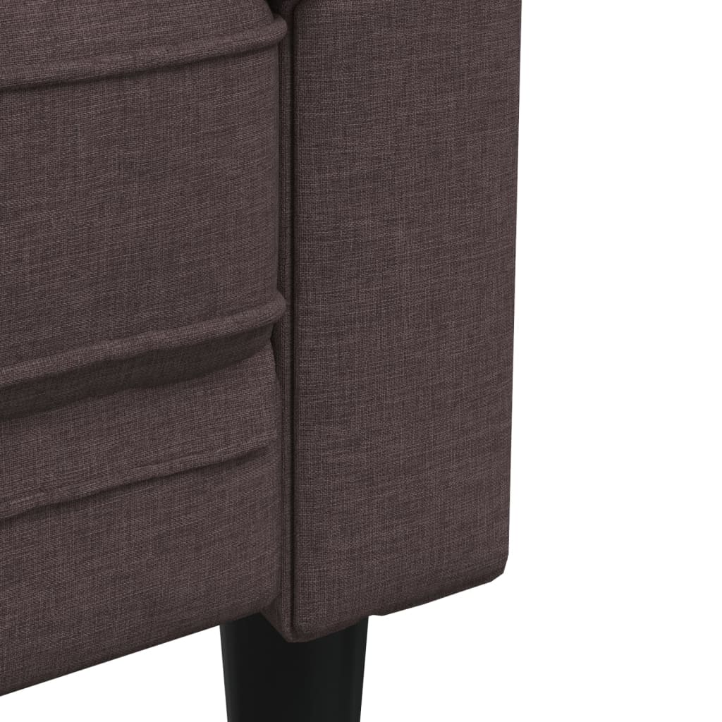 Canapea Chesterfield cu 2 locuri, maro închis, material textil