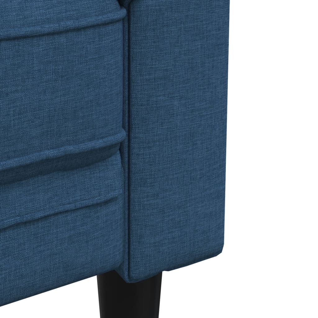 Canapea Chesterfield cu 2 locuri, albastru, material textil