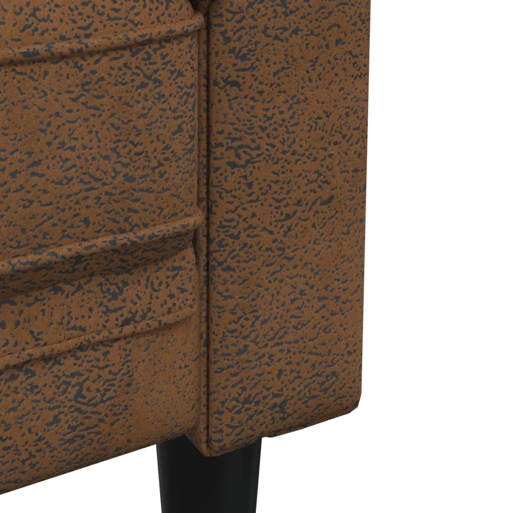 Canapea Chesterfield cu 2 locuri, maro, material textil