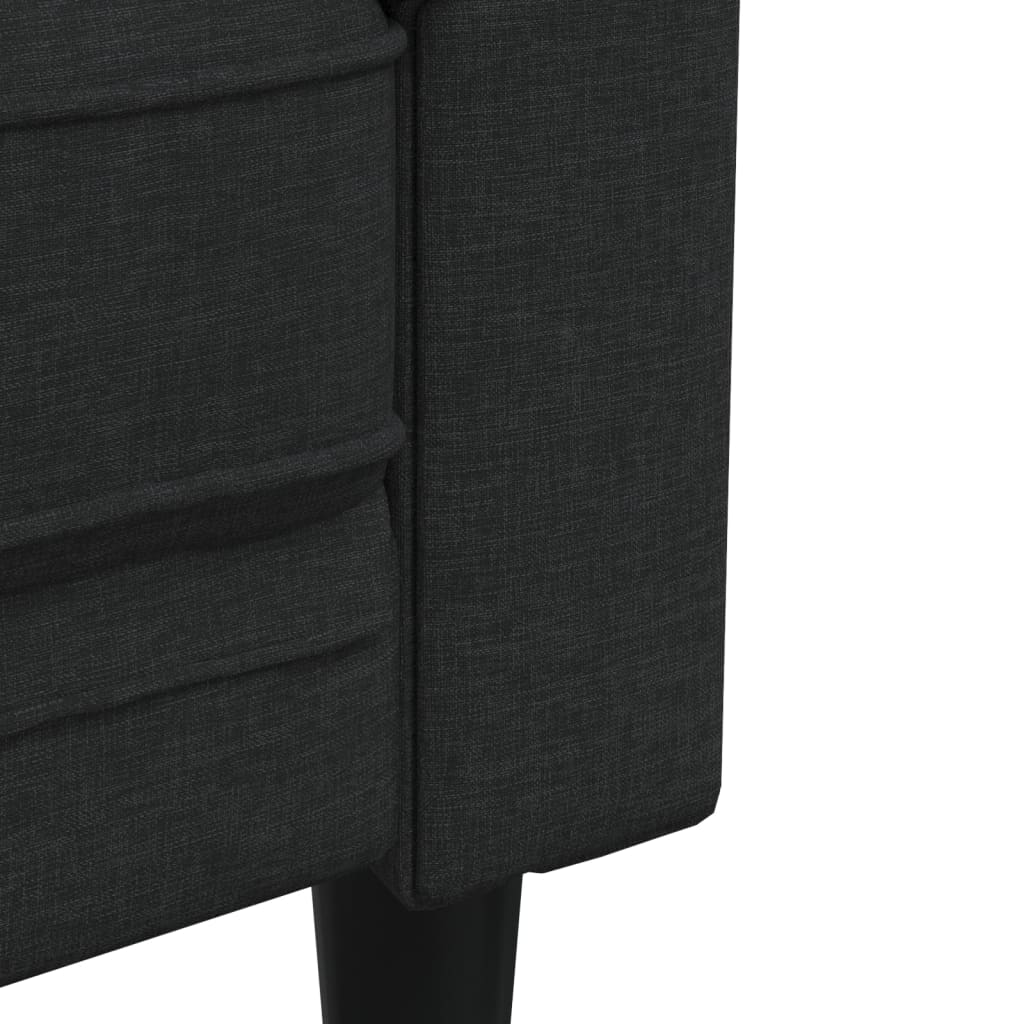 Canapea Chesterfield cu 3 locuri, negru, material textil