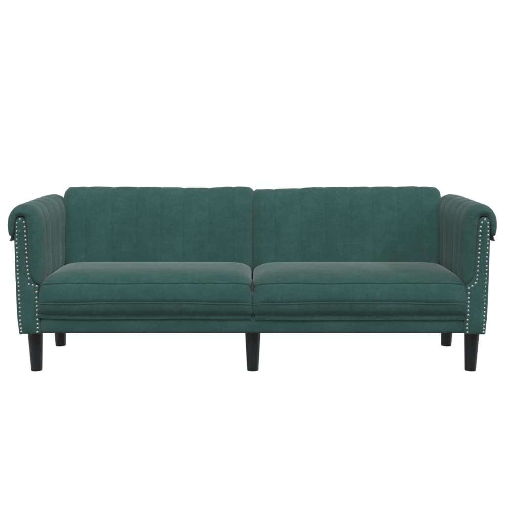 Canapea cu 3 locuri, verde închis, catifea