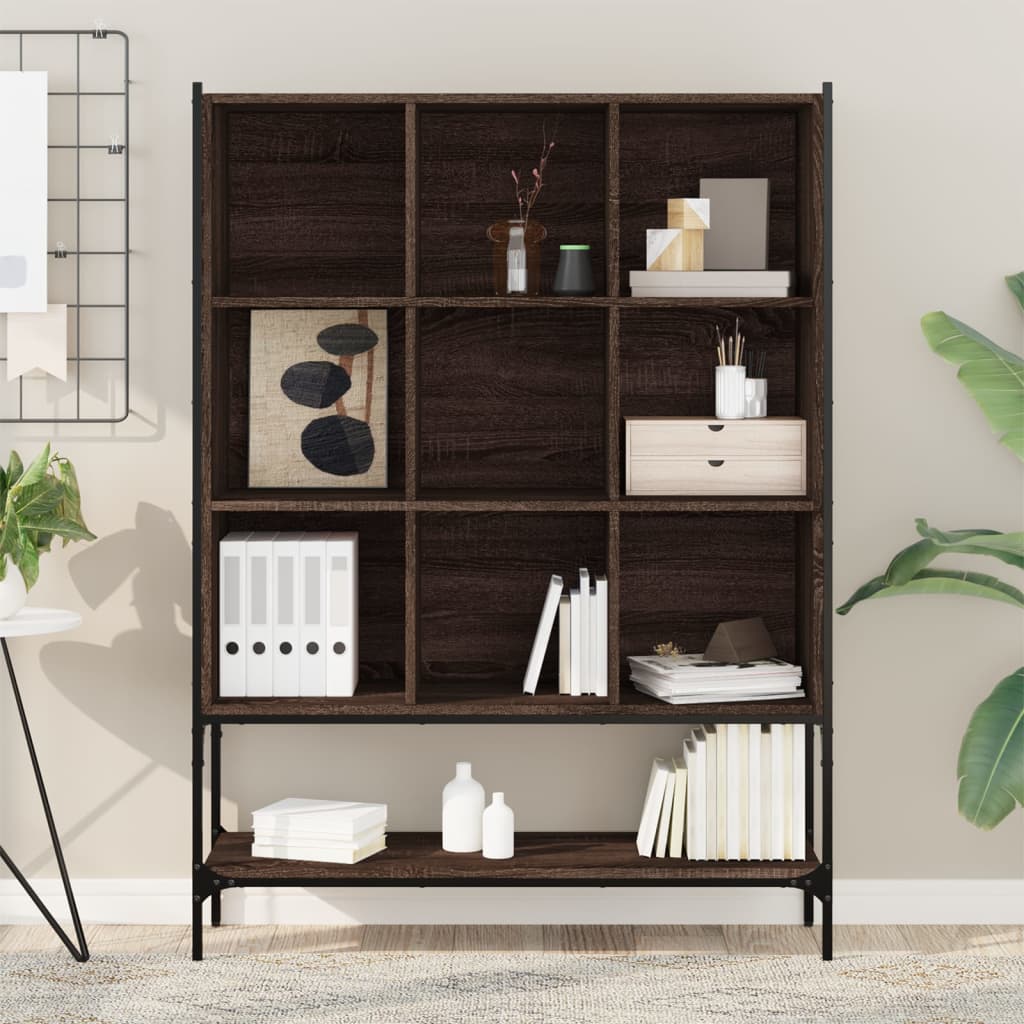 Bibliotecă, stejar maro, 102x30x141,5 cm, lemn prelucrat