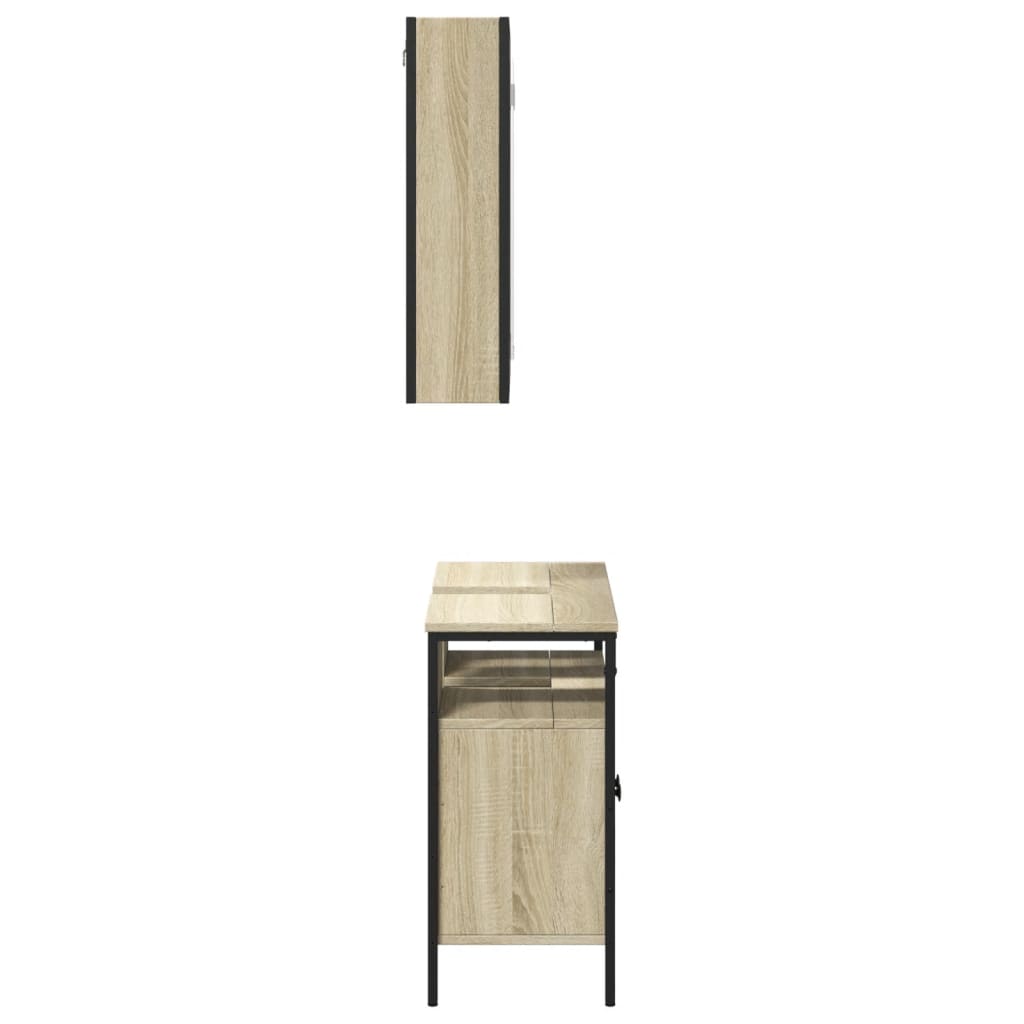 Set mobilier de baie, 2 piese, stejar sonoma, lemn prelucrat