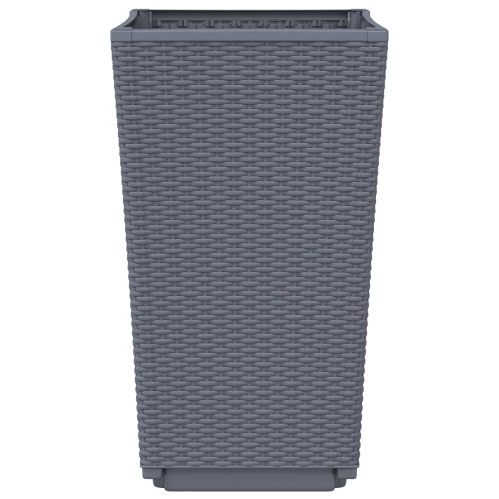 Jardiniere de grădină, 2 buc., gri, 32,5x32,5x57 cm, PP