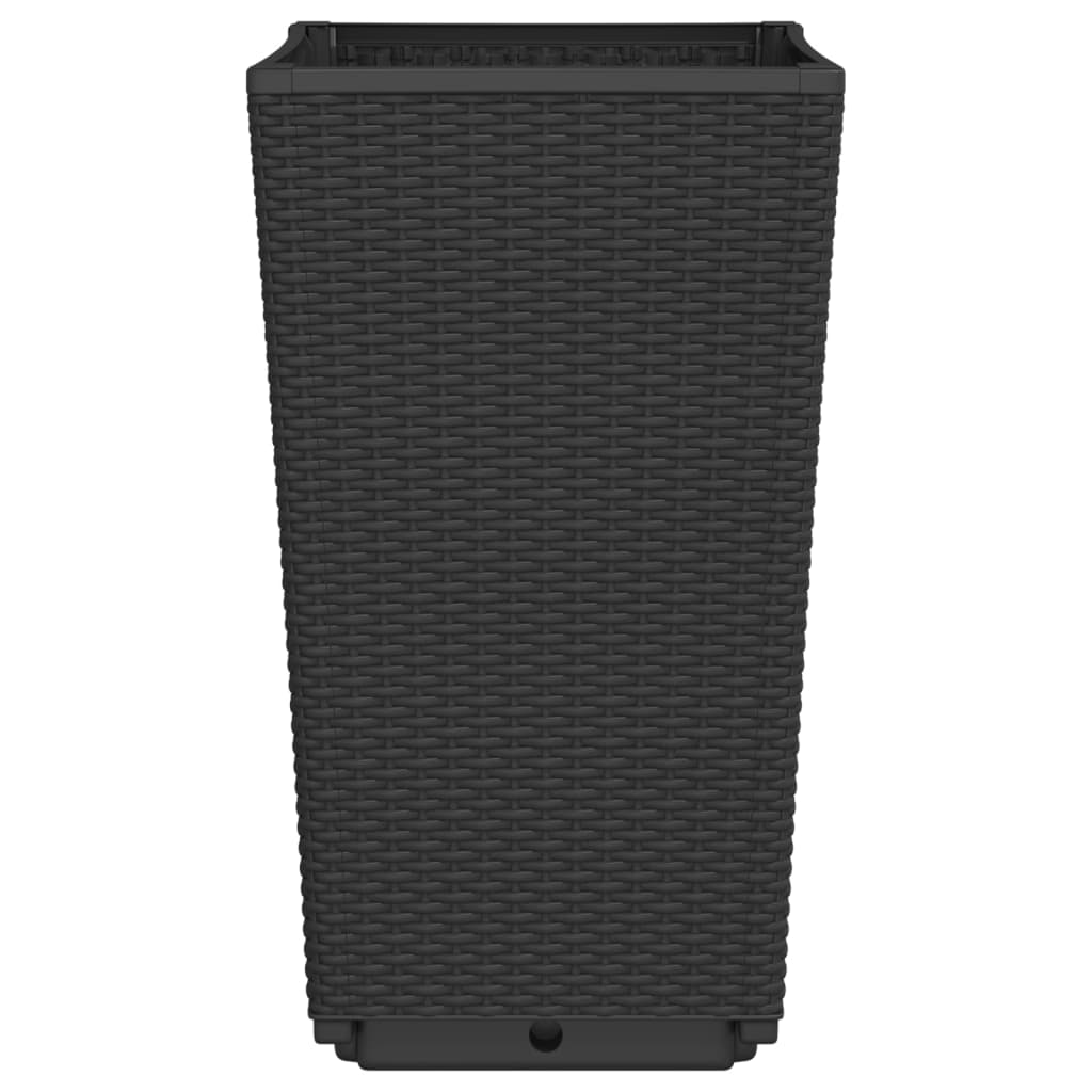 Jardiniere de grădină, 2 buc., negru, 32,5x32,5x57 cm, PP