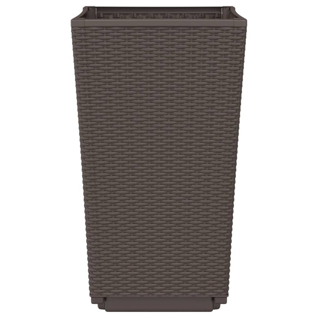 Jardiniere de grădină, 2 buc., maro, 32,5x32,5x57 cm, PP