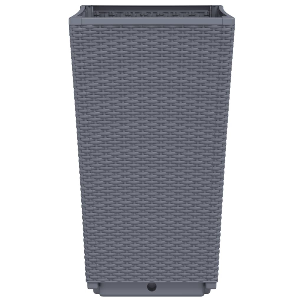 Jardiniere de grădină, 4 buc., gri, 32,5x32,5x57 cm, PP