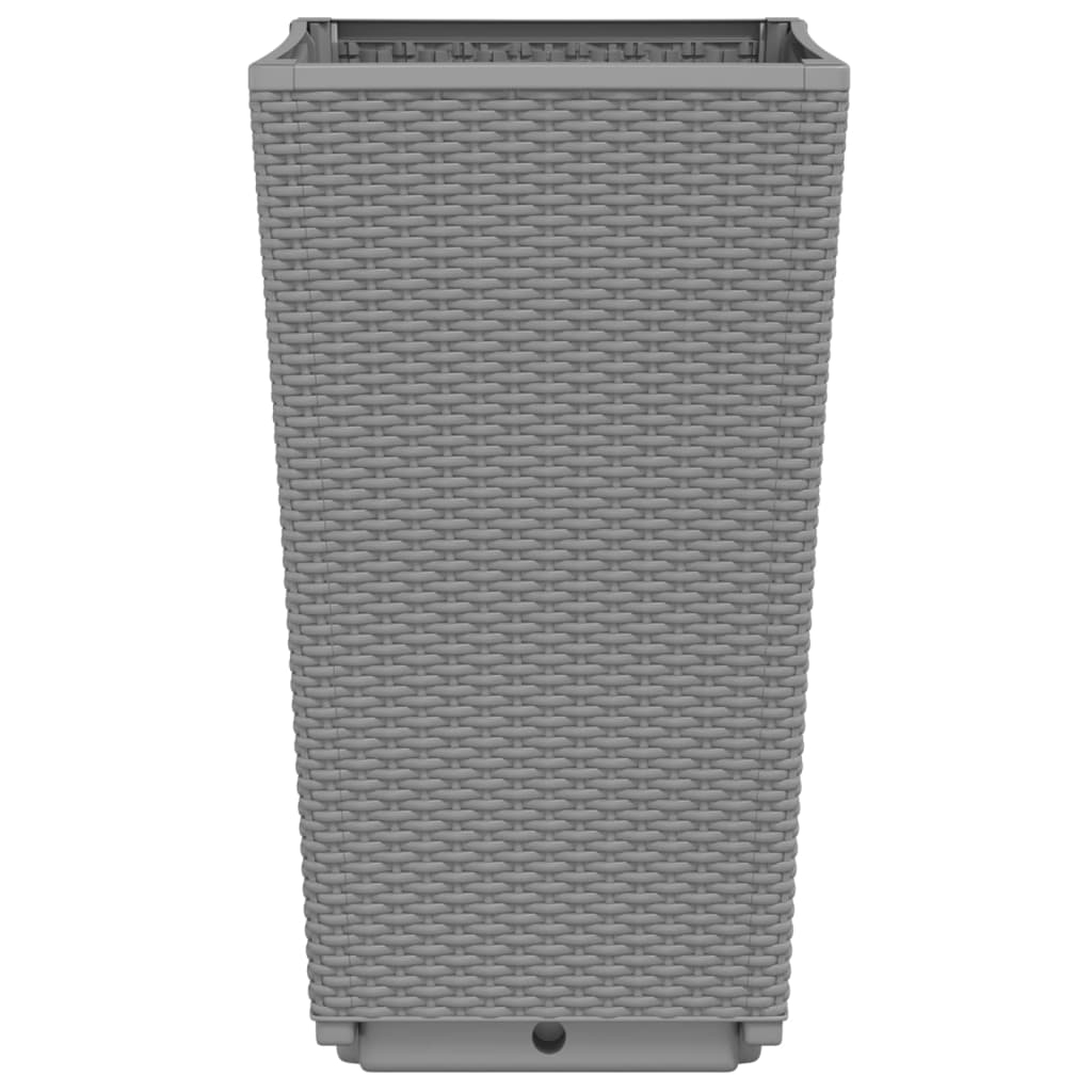 Jardiniere de grădină, 4 buc., gri deschis, 32,5x32,5x57 cm, PP