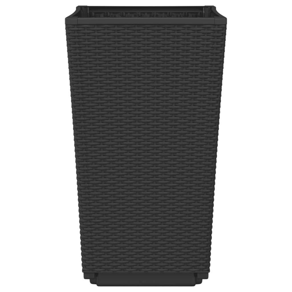 Jardiniere de grădină, 4 buc., negru, 32,5x32,5x57 cm, PP