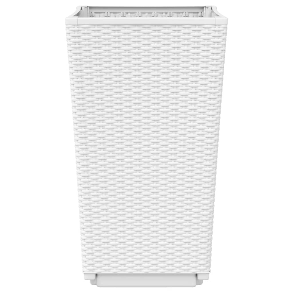 Jardiniere de grădină, 4 buc., alb, 32,5x32,5x57 cm, PP