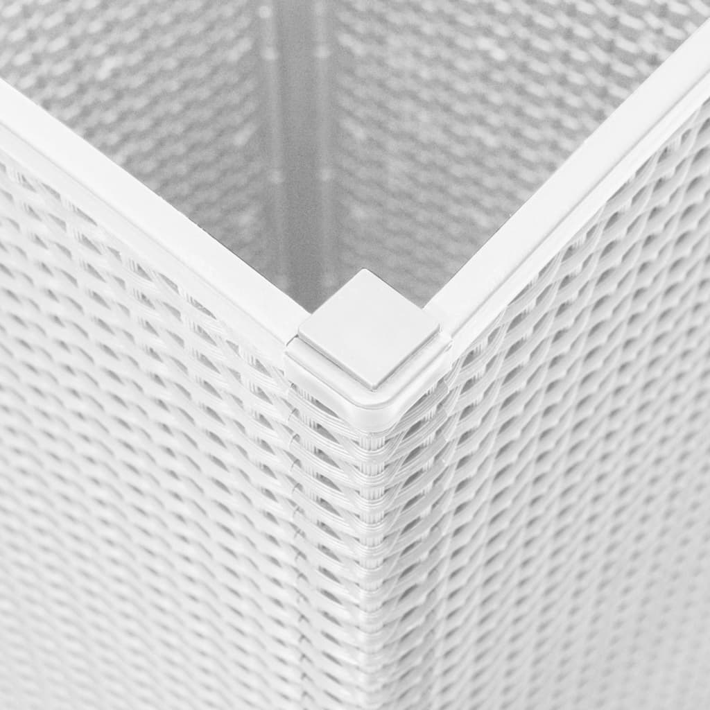 Jardiniere de grădină, 4 buc., alb, 32,5x32,5x57 cm, PP