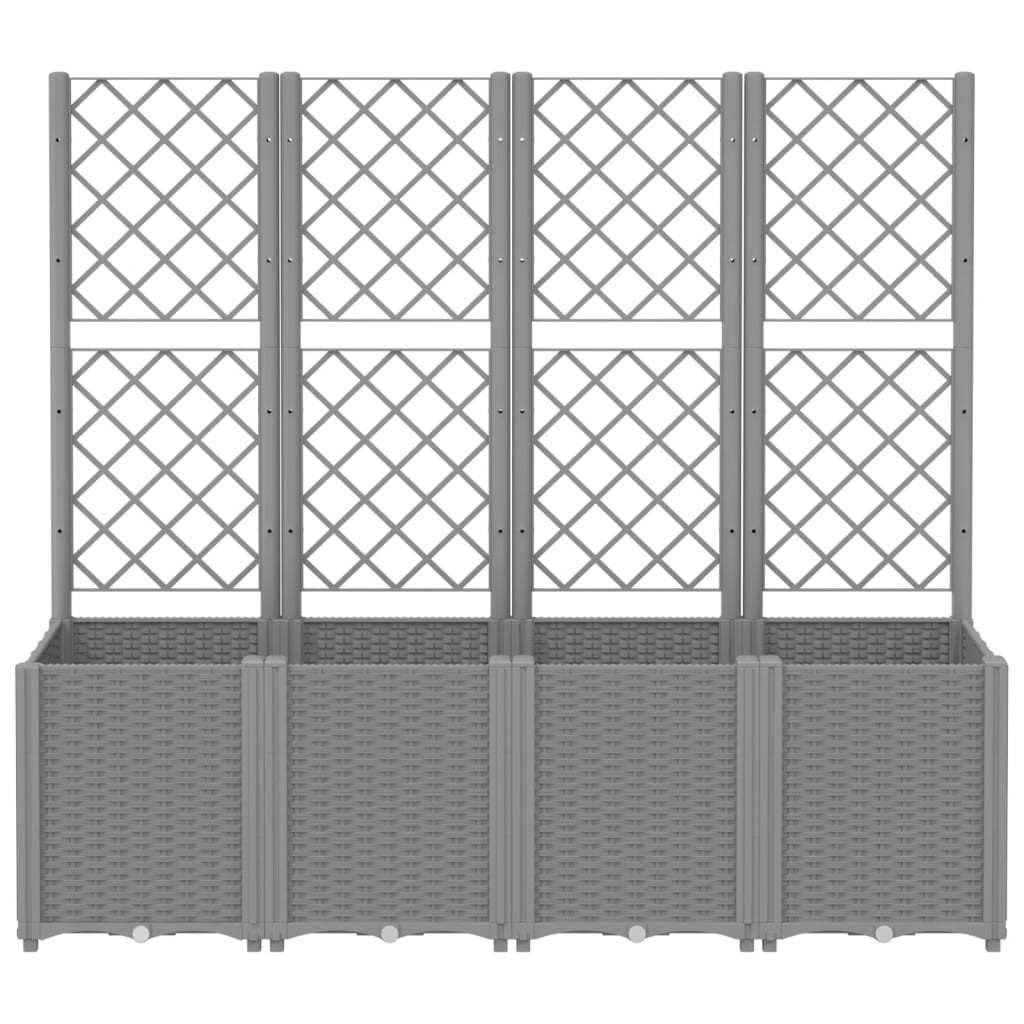 Jardinieră de grădină cu spalier gri deschis 160x40x140 cm PP