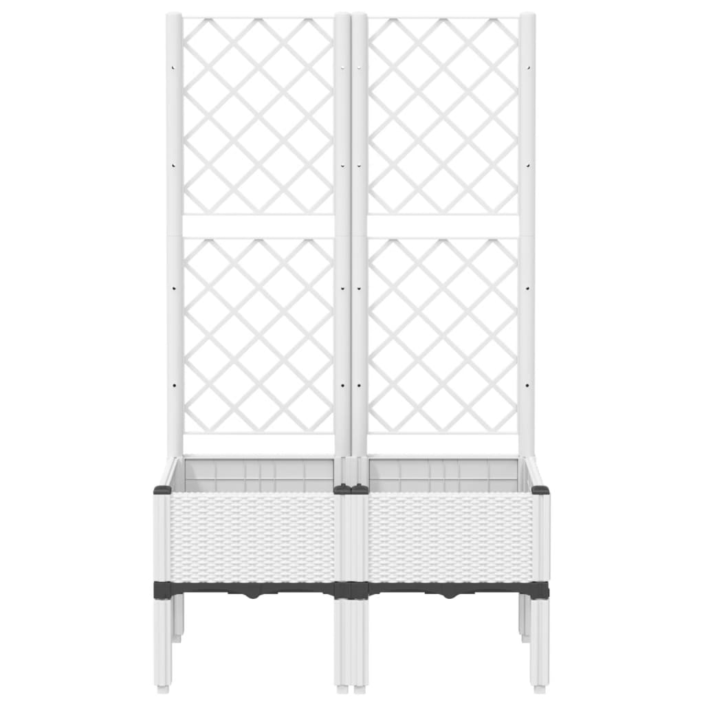 Jardinieră de grădină cu spalier, alb, 80x40x142 cm, PP