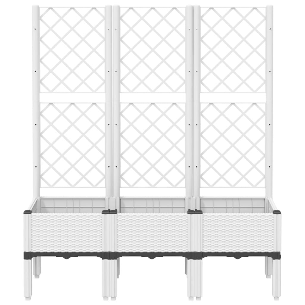 Jardinieră de grădină cu spalier, alb, 120x40x142 cm PP