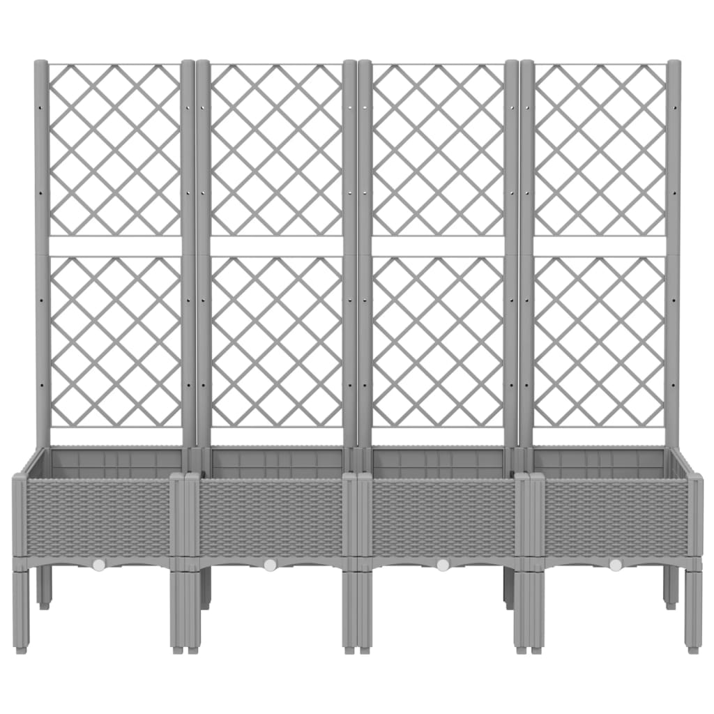 Jardinieră de grădină cu spalier gri deschis 160x40x142 cm PP