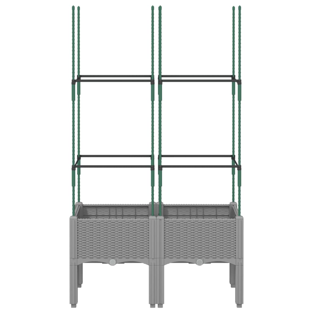Jardinieră de grădină cu spalier, gri deschis 80x40x142,5 cm PP