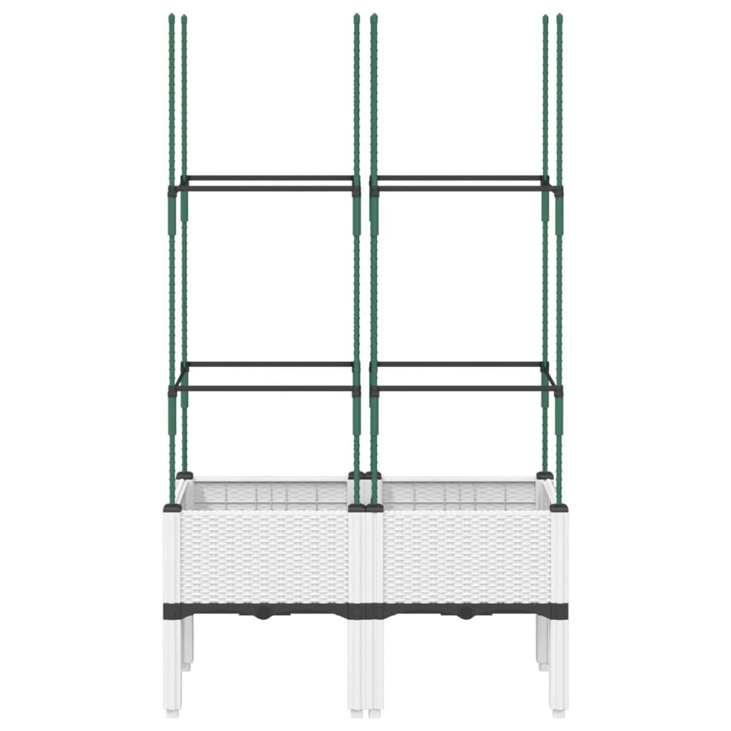 Jardinieră de grădină cu spalier, alb, 80x40x142,5 cm, PP