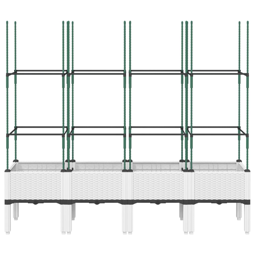 Jardinieră de grădină cu spalier, alb, 160x40x142,5 cm PP