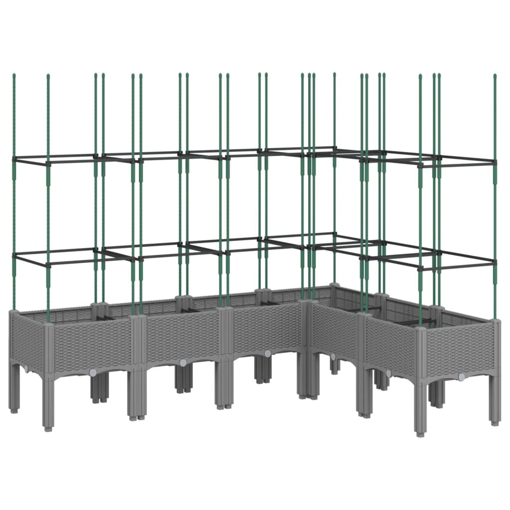 Jardinieră de grădină cu spalier gri deschis 160x120x142,5cm PP